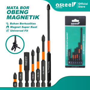ASTEEL Mata bor obeng set 6pcs magnet magnetic screwdriver bit set impact ph2 bahan berkualitas tinggi chrome vanadium s2