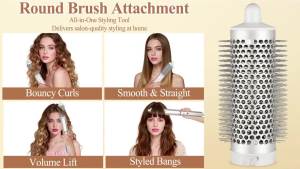 Round Brush Attachment for Shark FlexStyle Attachments Normal Oval Round Volumizing Brush Styling for Straight Wavy Curly and Coily Hair Sliver