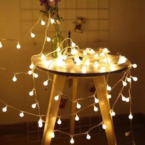 (Dùng Pin AA) Dây Đèn Led Bóng Tròn Trang Trí Xài Pin Bóng Cherry Ball Decor Lều Trại Góc Học Tập Quán Cafe