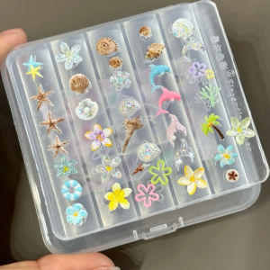 Khuôn ốc sò biển Hoa sứ silicon nail ( có hộp )