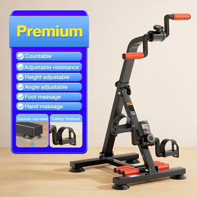 DIMOO Rehabilitation Exercise Bicycle Rehabilitation Collapsible Elderly Indoor Hand/ Foot Fitness Exerciser Bicycle Pedal Exerciser Cycle Cardio Fitness Therapy Mobility Cycle Physiotherapy Fitness Bicycle Pedal Bike