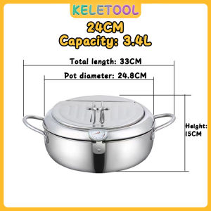 Frying pan Japanese stainless steel frying pan temperature controlled tempura for home use induction cooker frying pan