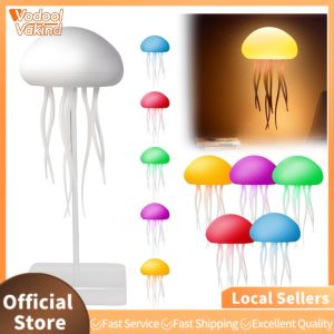 Gradient Jellyfish LED Fairy Lights with Base Cute Jellyfish Desk Lamp for Bedroom and Living Room Decor