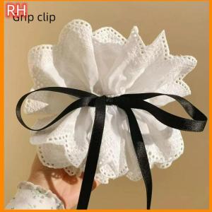 🔥🔥🔥ranghe Pháp-Phong Cách Trắng Hoa Ren Đuôi Ngựa Kẹp Tóc Cho Phụ Nữ Cô Gái Ngọt Ngào Móng Vuốt Tóc Mũ Nón Thời Trang Đa Năng Phụ Kiện Tóc