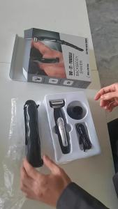 Body Hair Trimmer for Men - Electric Back Shaver with Removable Long Handle Hair Trimmer for Pubic Area Back Face Legs and Beard Wet Dry Use