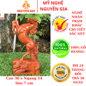 [CHIÊU TÀI RƯỚC LỘC] Tượng ngựa phong thủy để bàn gỗ hương cao cấp nguyên khối mẫu nhất mã phi thiên cao 30 cm mang lại sự may mắn tiền tài sự thăng tiến trong công việc cho gia chủ