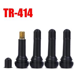 【Pphha】20PCS TR413 TR414 Vacuum Tire Valve Nozzle with Dust Cap Car Motorcycle Bicycle Snap-in Tubeless Tyre Rubber Valve Replaceable Parts