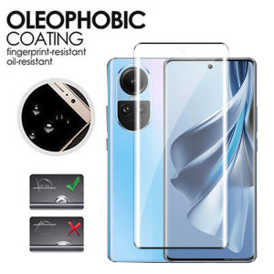 New - UV SCREEN Protector Bisa FINGERPRINT OPPO Reno12 12F Reno11 11Pro Reno10 10 Pro 10Pro+ CURVED Tempered Bening Full GLue Temperd Glass List Hitam Ful CLEAR GLossy Tempred Kaca Murah Bagus Bumper Black Barang Protection Plus 4g 5g S Plus Reno 11 12