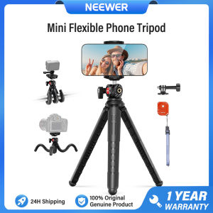 NEEWER TP35 Flexible Tripod with Remote Universal Mini Phone Tripod Stand Vlog Selfie Stick with Hidden Phone Holder & Action Camera Adapter for iPhone Samsung GoPro Hero 12