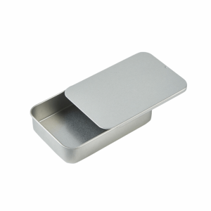 DANDARU Multi Size Sliding Lid Tin Box Metal Rectangular Small Size Push-Pull Tin Box Crafts Storage Slide Top Empty Tin Box Candy Storage