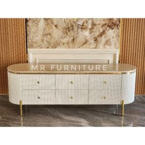 Meja Tv Model Salur Top Marmer Krem