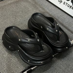 Free Shipping 8CM Thick-Heeled New Summer Flip-Flops For Women Designed For Outdoor Wear With A Thick Sole And A Style