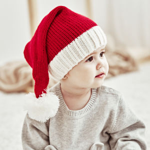【small chrysanthemum】Christmas Parent-Child Hat Cute Pompom Kids Girl Boy Beanie Cap Solid Color Warm Crochet Mom Baby Bonnet Hat For Children