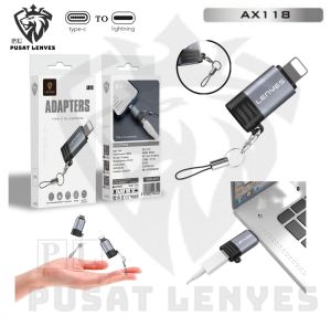 AX118 - CONVERTER LENYES AX-118 Adapter Type C To Lightning Sync Data Charging Plug & Play