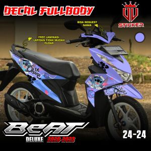 Decal Sticker Full Body Honda BEAT DELUXE 2020 2021 2022 2023 Sticker Decal Full body Desain Ohana UV 24-24