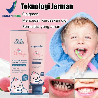 Pasta Gigi Pasta gigi anti gigi berlubang untuk anakAnak Pemutih Gigi Perontok Kids Toothpaste Karang Gigi Pembersih Karang Gigi Kerusakan Gigi Fluorine Rendah Anti Karies Pasta Gigi Pure kids Toothpaste 60g
