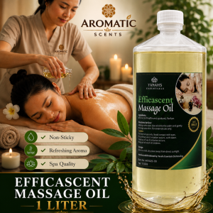 Efficascent Scented Relaxing Massage Oil (1 Liter) – Soothes Sore Muscles & Enhances Massage Therapy