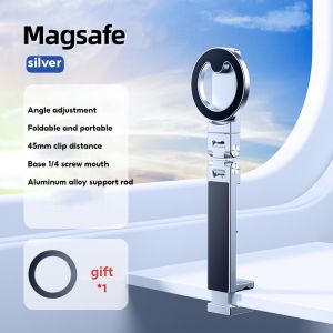 OATSBASF Foldable Metal Phone Holder Portable Travel Stand Desktop Adjustable Rotatable Selfie Phone Stand for Airplane Flight Train Bus Seat