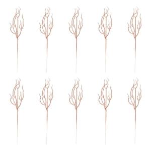 10pcs Faux Flower Leave Stems Glittering Decorative Branch for Mantelpiece Decoration and Wedding Backdrops