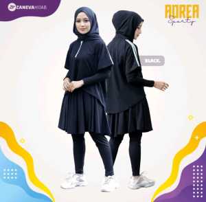 [ BEST SELLER ] Adrea Hoodie Sporty / Stelan Olahraga Muslimah / Pakaian Olahraga Wanita / Jaket Olahraga Wanita Muslimah