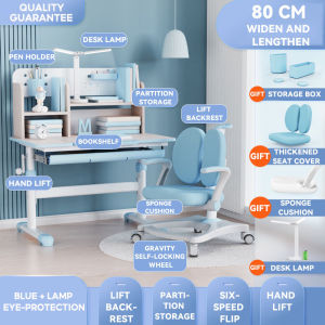 UrbanSpace SG- Ergonomic Childrens Table And Chair Set Pink Height Adjustable With Childrens Study Chair/led Light