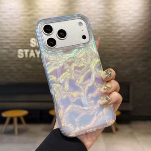 Laser Gradient For Magsafe Magne Case For iPhone Air 17E 17 16 15 14 13 Pro Max Plus Wireless Charging Plating Colorful Cover