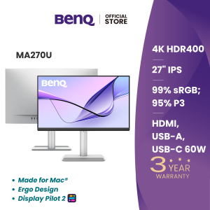 BenQ MA270U I 27" 4K Monitor I Made for Mac I USB Type-C I Ergo Design
