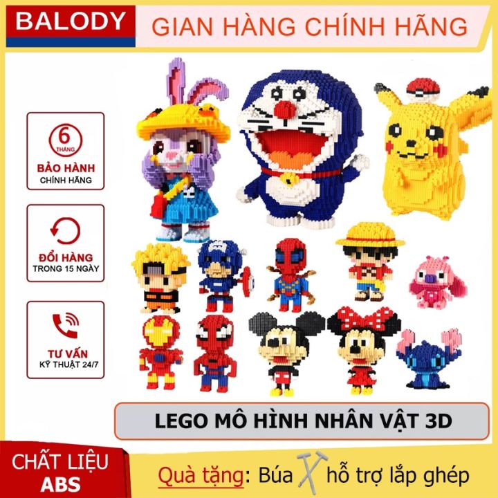 Bộ đồ chơi Lắp ráp xếp hình lắp ráp Nhân vật Hoạt hình 3D Thu nhỏ, Dễ ...