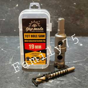 Tjap Mata hole saw TCT 19mm Bor pelubang baja stainless besi alumunium