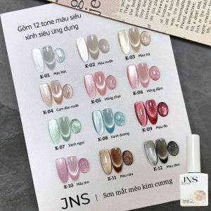 Set MẮT MÈO KIM CƯƠNG JNS 12 màu kèm bảng màu