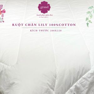 Ruột chăn bông Lily bông giả lông vũ vỏ bọc cotton T233 ấm áp mềm mịn kích thước 200x220cm