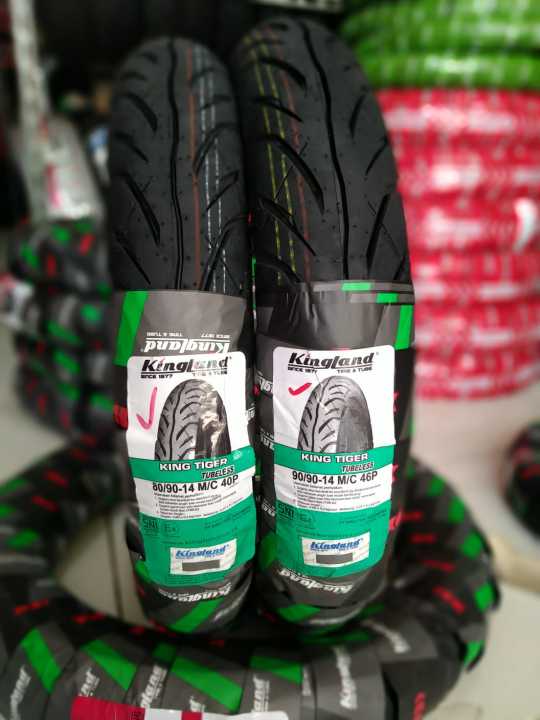 Paket Ban Tubeless Depan Belakang Kingland Tiger 80/90 & 90/90 ring 14 Original Ban motor metic Beat Vario Mio x ride scoopy