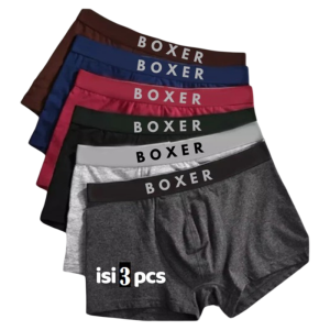 Celana Boxer Lembut Pria Katun 6pcs - Bernapas & Nyaman