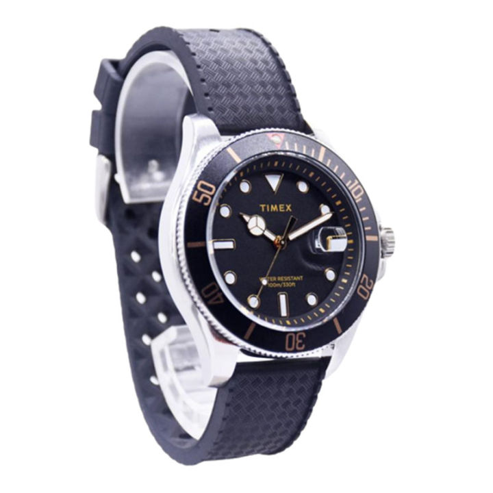 JAM TANGAN TIMEX TW2V27200 TIMEX ORIGINAL TW2 V27200 AUTOMATIC RUBBER LA HITAM TIMEX
