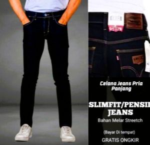 COD CELANA JEANS PANJANG PRIA SKINNY/WARNA NAVY/LIGHT BLUE/BLACKPOLOSSLIMFIT/PENSIL JEANS PRIA PROMO