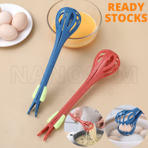 2 In 1 Egg Beater Mixer Whisk Spaghetti Noodle Clip Clamp  Multipurpose Kitchenware Pemukul Telur Mixer Mee
