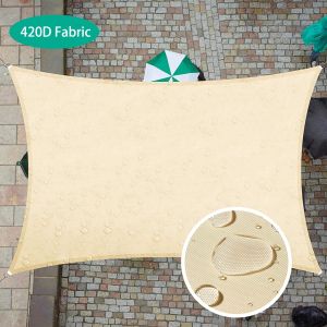 【Special offer】420D Sun Shade Sail Rectangle Waterproof Polyester Canopy 95% UV Blockage UV & Water Resistant for Grade Outdoor Patio Garden
