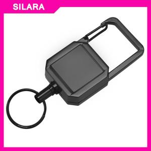 SILARA 1 cái dây thép dây khả năng phục hồi cao có thể thu vào móc chìa khóa ngoài trời Carabiner