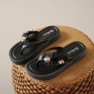 [Free Shipping] Cloth Flowers Flower Flip-Flops WomenS Summer Outdoor Wear-Resistant Non-Slip Flat Bottom Flip-Flops Flip Flops Beach Shoes For Women