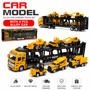 Boys Construction Toys Car Transport Vehicle Alloy Engineering Vehicle Pull Back Car Truck Toys for KidsGifts