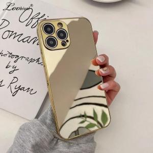 Luxury Glossy Mirror Case For iPhone 12 11 13 14 15 16 Pro Xs Max X Xr 7 8 Plus Plating Camera Protection Soft Shockproof Cover