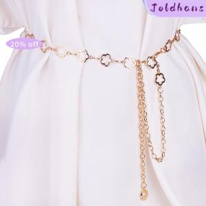 Joldhans Fashion Metal Hollow Flower Waist Chain For Women Dress Shirt Suit Decoration Belts Body Chain