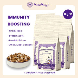 MoeMagic Super Premium Halal Dry Dog Food 20kg For Puppy Adult Senior Dogs 72.5% Fresh Meat + Freeze Dried Raw Meat Probiotics Immune Support