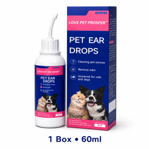 Pet Ear Drops 60ml for Cats and Dogs Gentle Earwax Cleaning Odor Control Daily Ear Care Solution