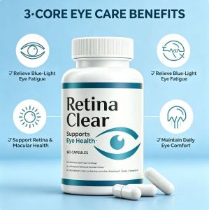 Retina Clear Eye Health Support Capsules Natural Retina & Blue Light Protection Relieve Eye Fatigue 60ct