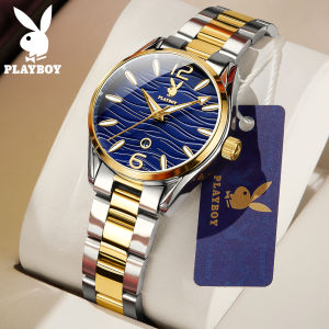 PLAYBOY Jam Tangan Cewek Kecil Elegan Mewah Anti Air Ori 2024 Terbaru Gaya Korea Kalender Bercahaya Jam Tangan Wanita