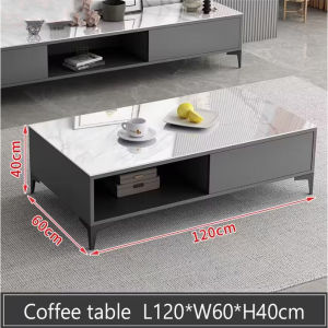 Marble TV cabinet floor cabinet coffee table combination cabinet storage cabinet against the wall TV stand