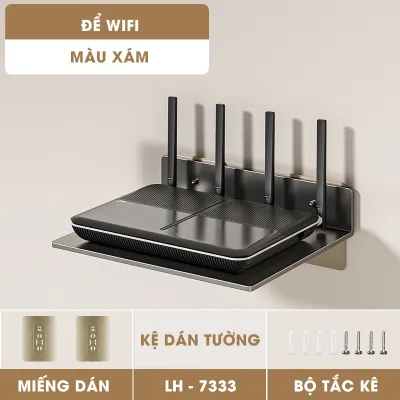 Kệ dán tường để camera router wifi TV Box máy chiếu LH-7333 chất liệu thép carbon + kèm miếng dán bộ tắc kê
