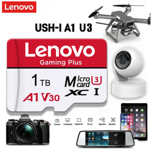 Lenovo การ์ด SD ไมโคร Class10ความเร็วสูงระดับพรีเมี่ยม2TB 1TB 256GB 128GB สำหรับกล้องโทรศัพท์ Nintendo Switch เก็บข้อมูล