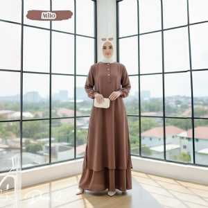 Gamis polos wanita menawan crinkle airflow premium quensa dress gamis malaysia